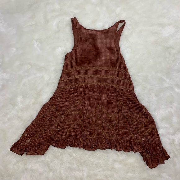 FREE PEOPLE NWOT VOILE LACE TRAPEZE SLIP BROWN - Picture 7 of 7